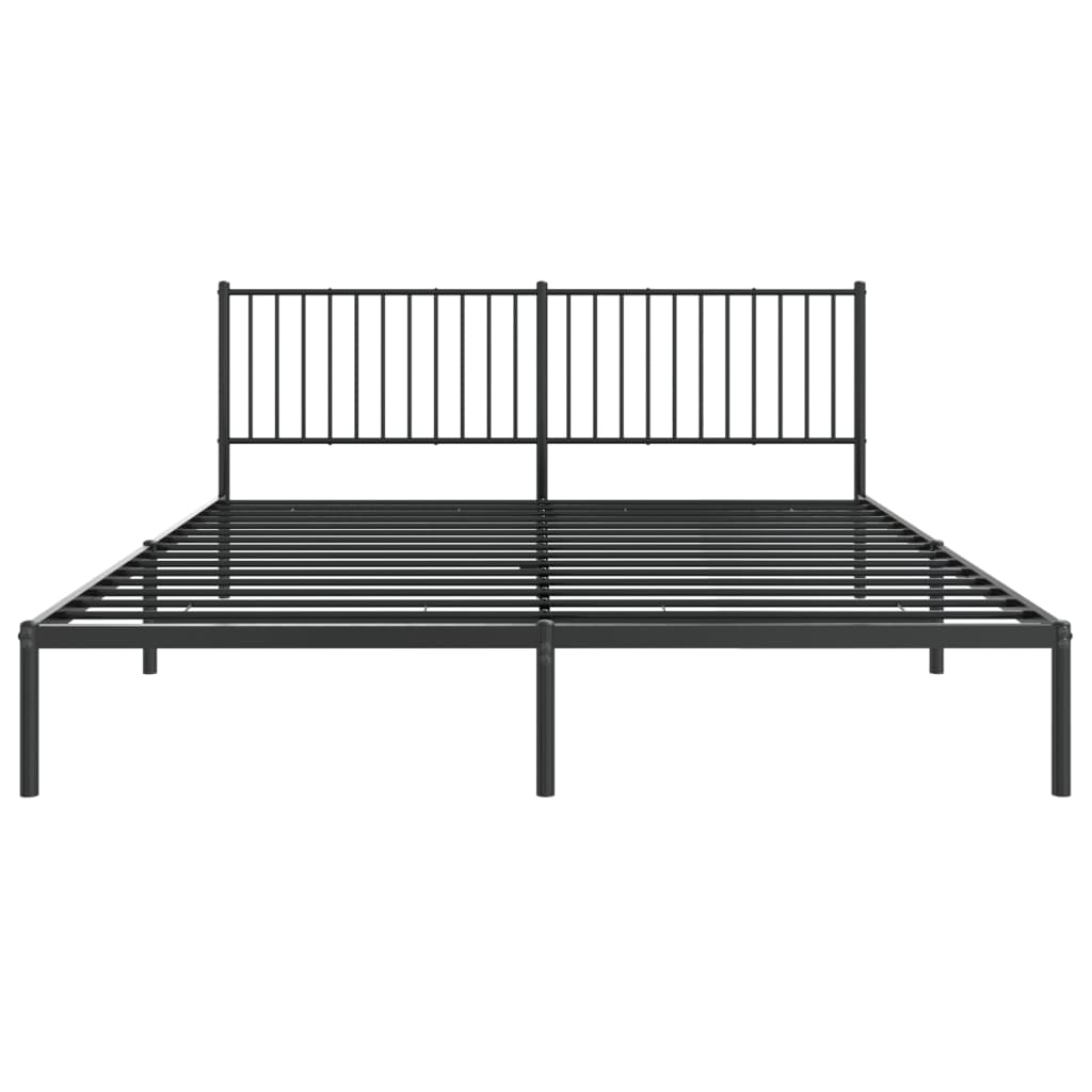 Bedframe met hoofdbord metaal zwart 183x213 cm 183 x 213 cm met hoofdbord
