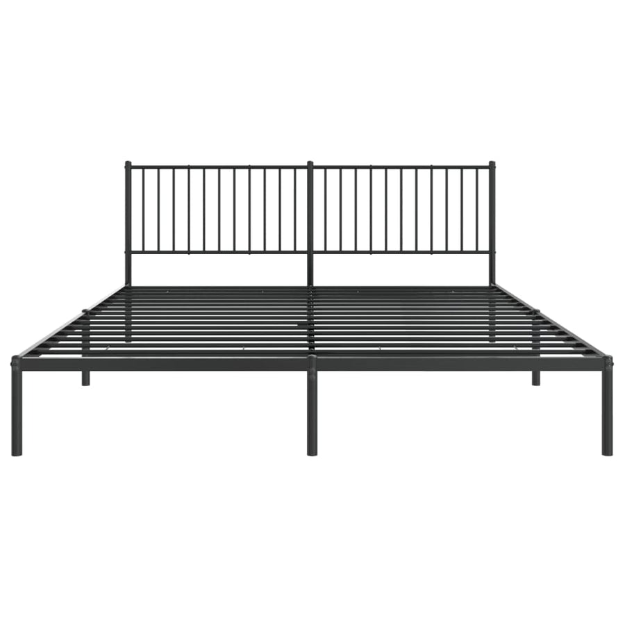 Bedframe met hoofdbord metaal zwart 183x213 cm 183 x 213 cm met hoofdbord