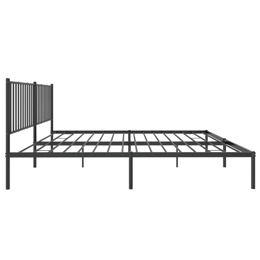 Bedframe met hoofdbord metaal zwart 183x213 cm 183 x 213 cm met hoofdbord