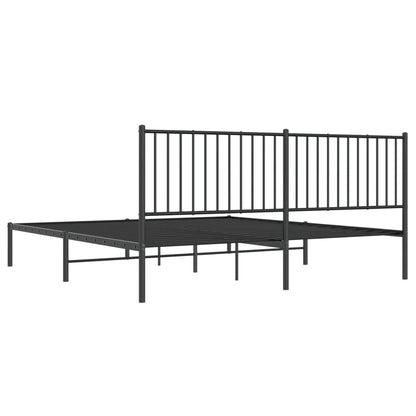 Bedframe met hoofdbord metaal zwart 183x213 cm 183 x 213 cm met hoofdbord