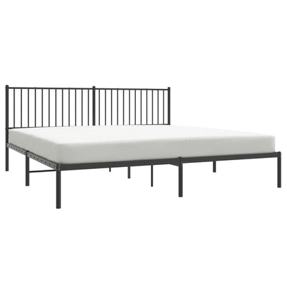 Bedframe met hoofdbord metaal zwart 193x203 cm 193 x 203 cm met hoofdbord