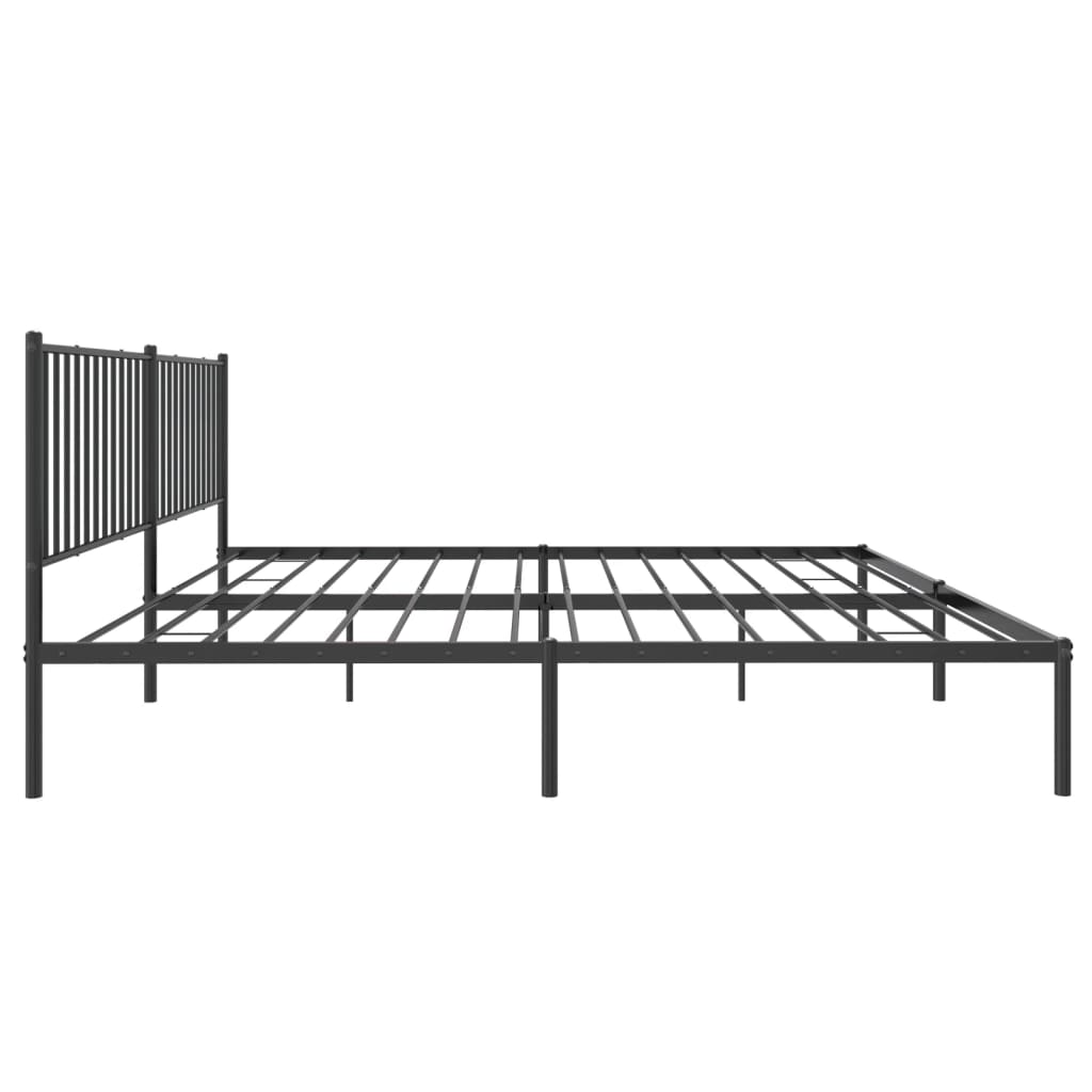 Bedframe met hoofdbord metaal zwart 193x203 cm 193 x 203 cm met hoofdbord