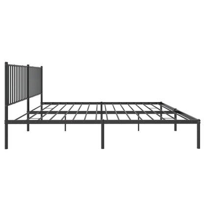 Bedframe met hoofdbord metaal zwart 193x203 cm 193 x 203 cm met hoofdbord