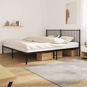 Bedframe metaal zwart 193x203 cm met hoofdbord