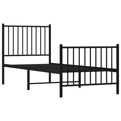 Bedframe met hoofd- en voeteneinde metaal zwart 80x200 cm 80 x 200 cm Zwart
