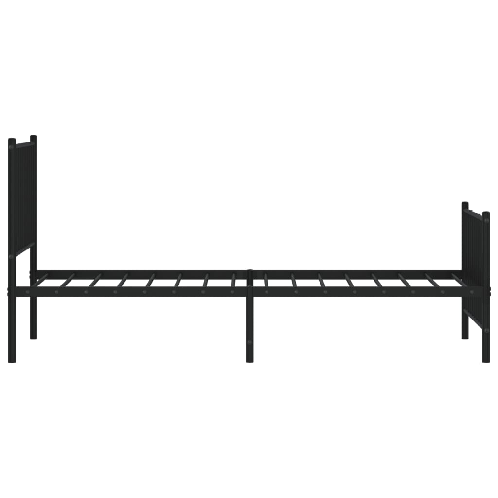 Bedframe met hoofd- en voeteneinde metaal zwart 80x200 cm 80 x 200 cm Zwart