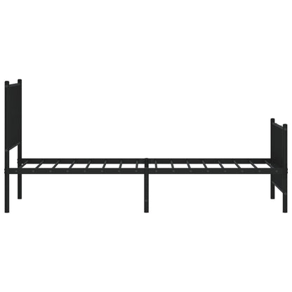 Bedframe met hoofd- en voeteneinde metaal zwart 80x200 cm 80 x 200 cm Zwart