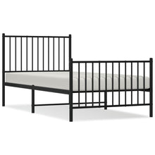 Bedframe met hoofd- en voeteneinde metaal zwart 90x190 cm 90 x 190 cm met hoofdbord & voetbord