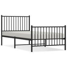 Bedframe met hoofd- en voeteneinde metaal zwart 90x200 cm 90 x 200 cm Zwart