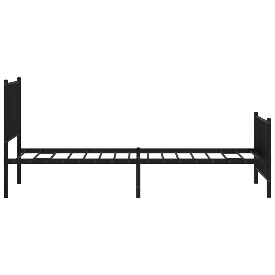 Bedframe met hoofd- en voeteneinde metaal zwart 90x200 cm 90 x 200 cm Zwart
