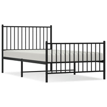Bedframe met hoofd- en voeteneinde metaal zwart 100x190 cm 100 x 190 cm met hoofdbord & voetbord