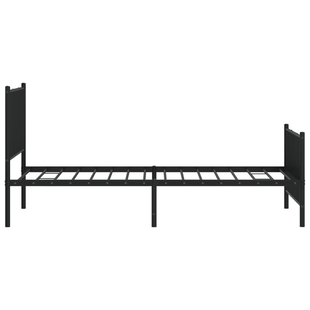 Bedframe met hoofd- en voeteneinde metaal zwart 100x190 cm 100 x 190 cm met hoofdbord & voetbord