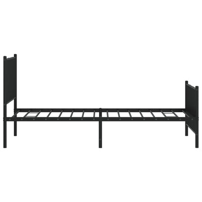 Bedframe met hoofd- en voeteneinde metaal zwart 100x190 cm 100 x 190 cm met hoofdbord & voetbord