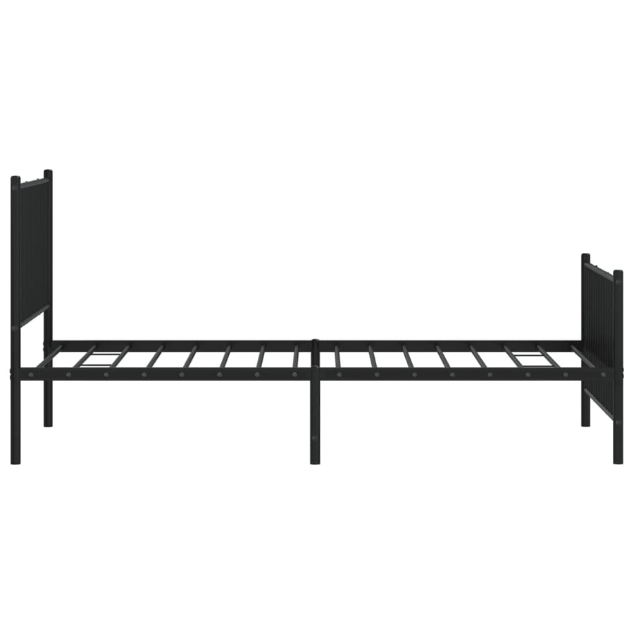 Bedframe met hoofd- en voeteneinde metaal zwart 100x190 cm 100 x 190 cm met hoofdbord & voetbord