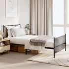 Bedframe met hoofd- en voeteneinde metaal zwart 100x190 cm 100 x 190 cm met hoofdbord & voetbord