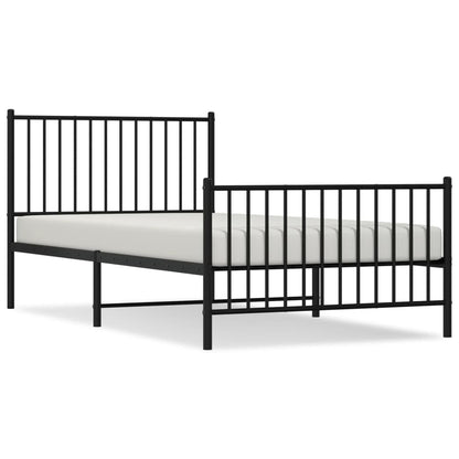 Bedframe met hoofd- en voeteneinde metaal zwart 100x200 cm 100 x 200 cm Zwart