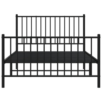 Bedframe met hoofd- en voeteneinde metaal zwart 107x203 cm 107 x 203 cm Zwart