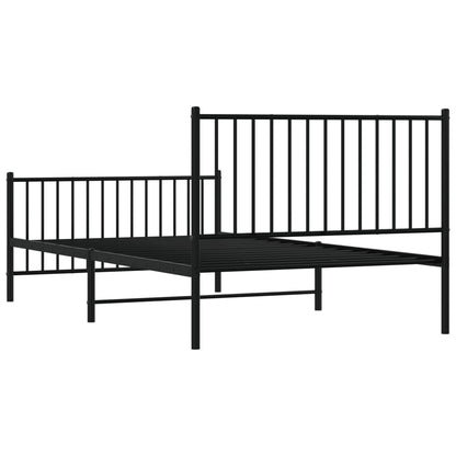 Bedframe met hoofd- en voeteneinde metaal zwart 107x203 cm 107 x 203 cm Zwart