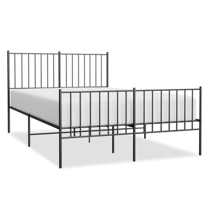 Bedframe met hoofd- en voeteneinde metaal zwart 120x190 cm 120 x 190 cm Zwart