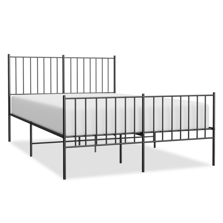 Bedframe met hoofd- en voeteneinde metaal zwart 120x190 cm 120 x 190 cm Zwart