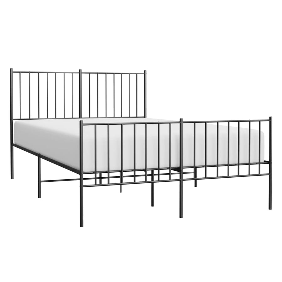 Bedframe met hoofd- en voeteneinde metaal zwart 120x190 cm 120 x 190 cm Zwart