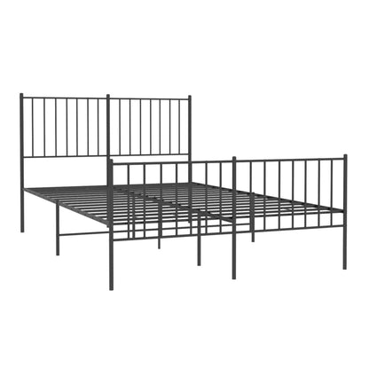 Bedframe met hoofd- en voeteneinde metaal zwart 120x190 cm 120 x 190 cm Zwart