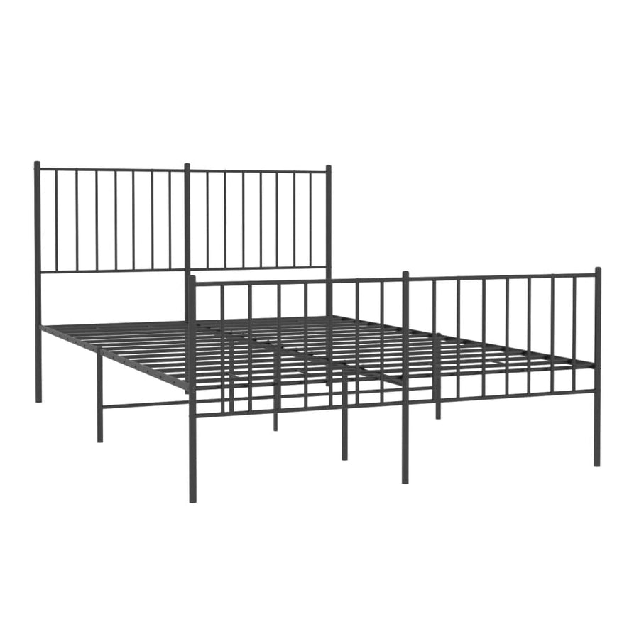Bedframe met hoofd- en voeteneinde metaal zwart 120x190 cm 120 x 190 cm Zwart