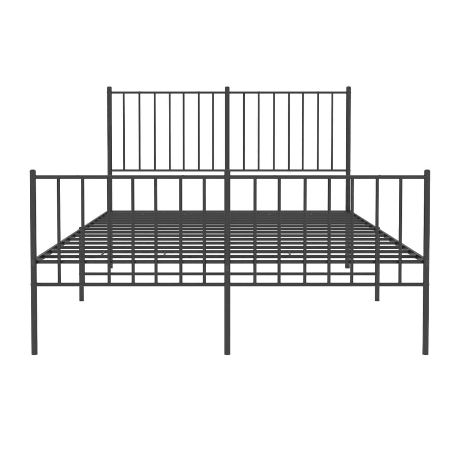 Bedframe met hoofd- en voeteneinde metaal zwart 120x190 cm 120 x 190 cm Zwart
