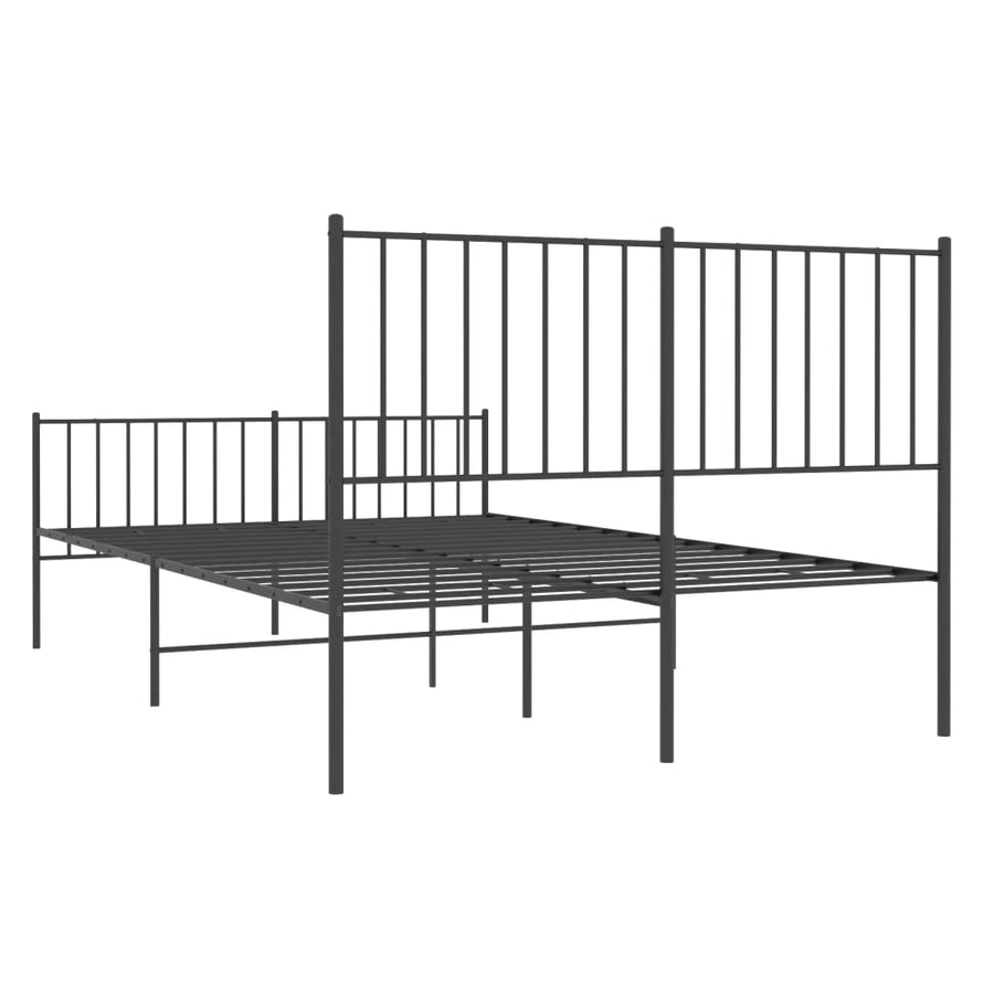 Bedframe met hoofd- en voeteneinde metaal zwart 120x190 cm 120 x 190 cm Zwart