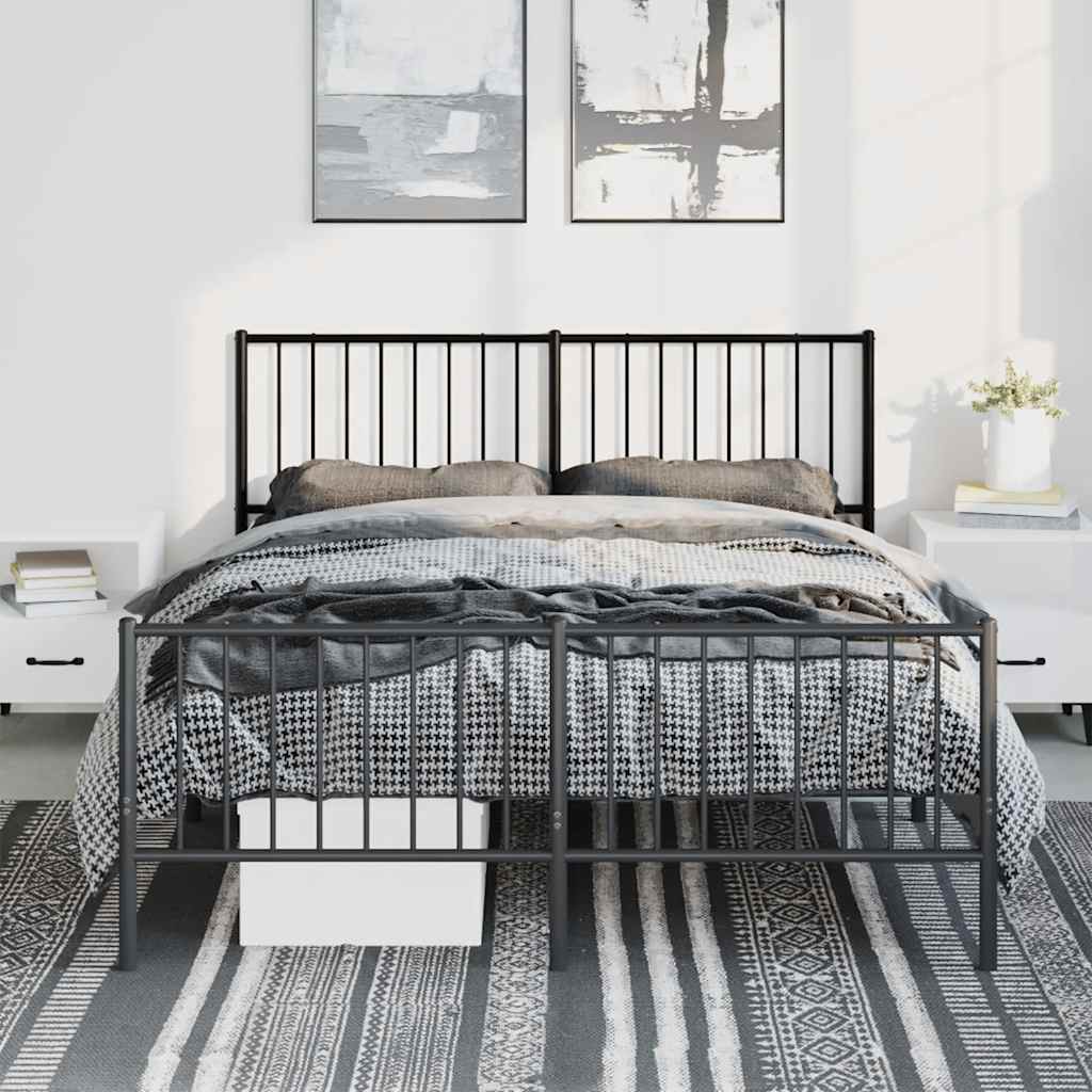 Bedframe Met Hoofd- En Voeteneinde Metaal 135 x 190 cm