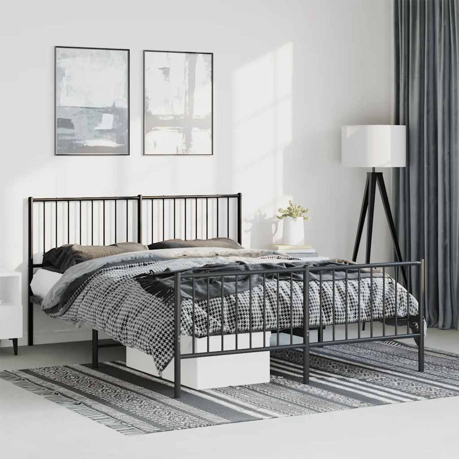 Bedframe Met Hoofd- En Voeteneinde Metaal 135 x 190 cm
