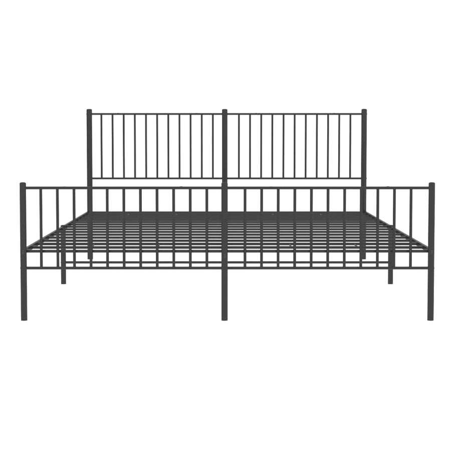 Bedframe met hoofd- en voeteneinde metaal zwart 183x213 cm 183 x 213 cm Zwart