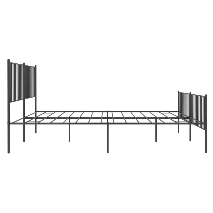 Bedframe met hoofd- en voeteneinde metaal zwart 183x213 cm 183 x 213 cm Zwart