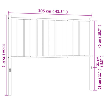 Hoofdbord Metaal Zwart 100 Cm