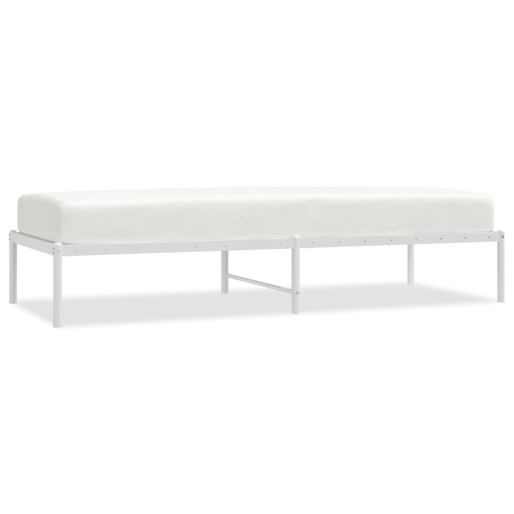 Bedframe Metaal 75 X 190 Cm Wit zonder hoofdbord
