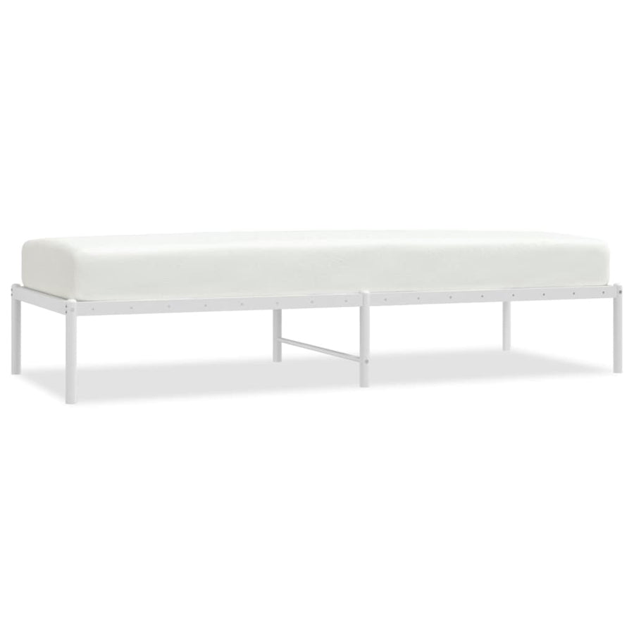 Bedframe Metaal 75 X 190 Cm Wit zonder hoofdbord