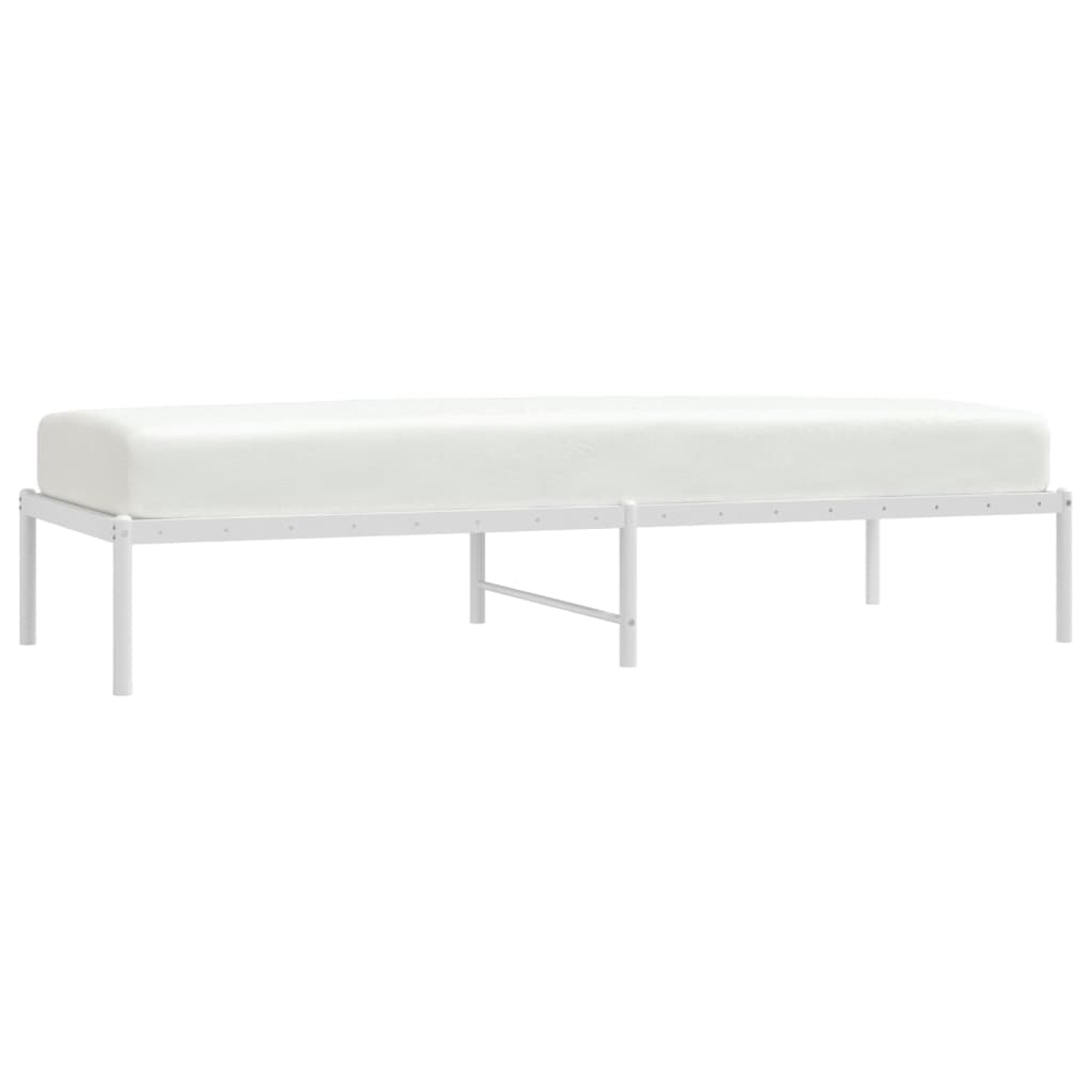 Bedframe Metaal 75 X 190 Cm Wit zonder hoofdbord