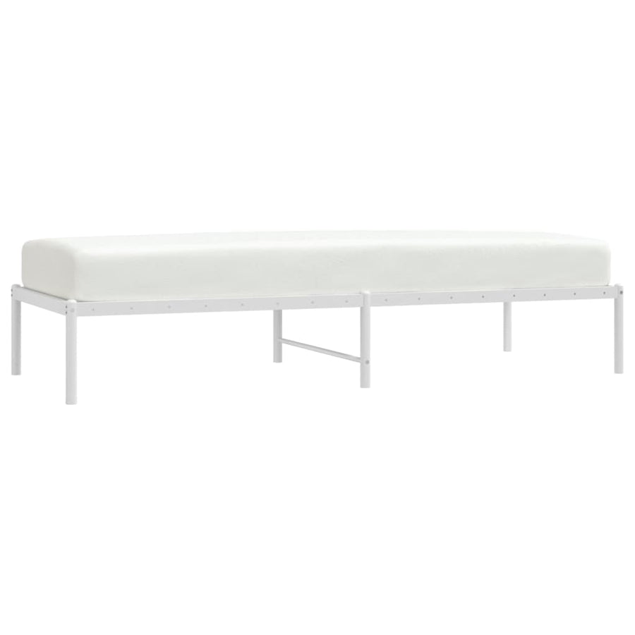Bedframe Metaal 75 X 190 Cm Wit zonder hoofdbord