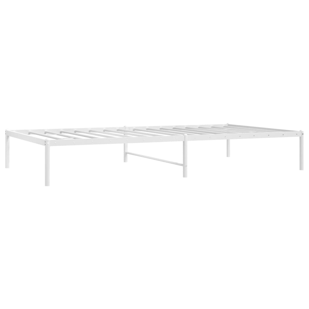Bedframe Metaal 75 X 190 Cm Wit zonder hoofdbord