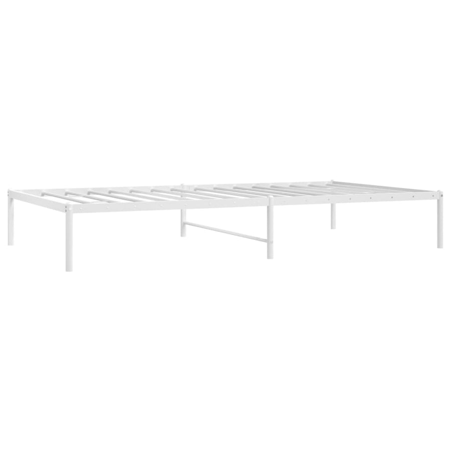 Bedframe Metaal 75 X 190 Cm Wit zonder hoofdbord