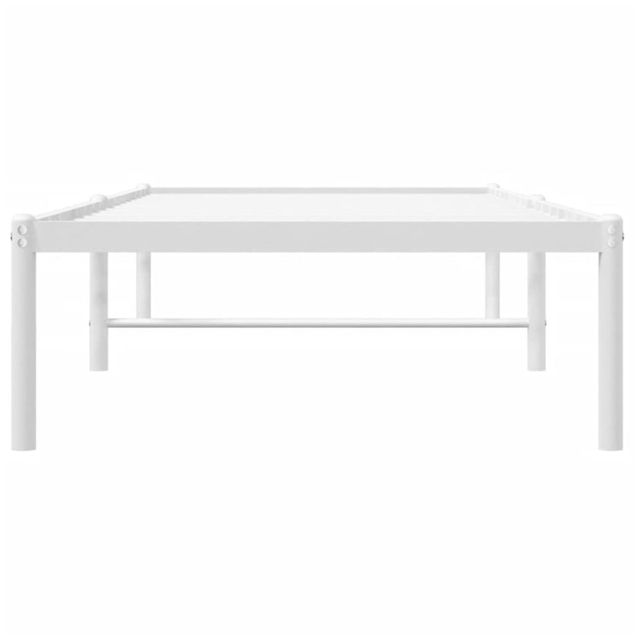 Bedframe Metaal 75 X 190 Cm Wit zonder hoofdbord