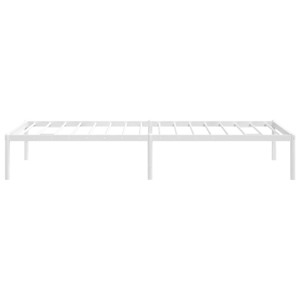 Bedframe Metaal 75 X 190 Cm Wit zonder hoofdbord