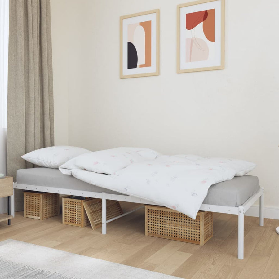 Bedframe Metaal Wit 80 x 200 cm zonder hoofdbord