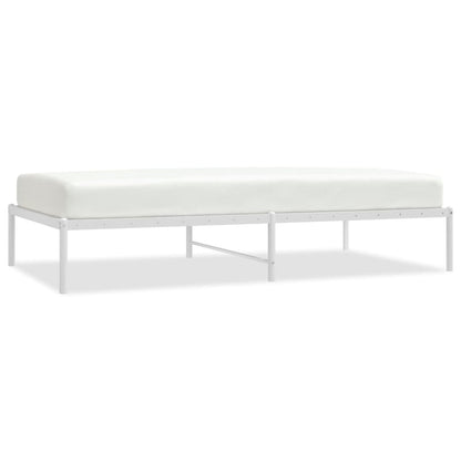 Bedframe metaal wit 100x190 cm 100 x 190 cm zonder hoofdbord