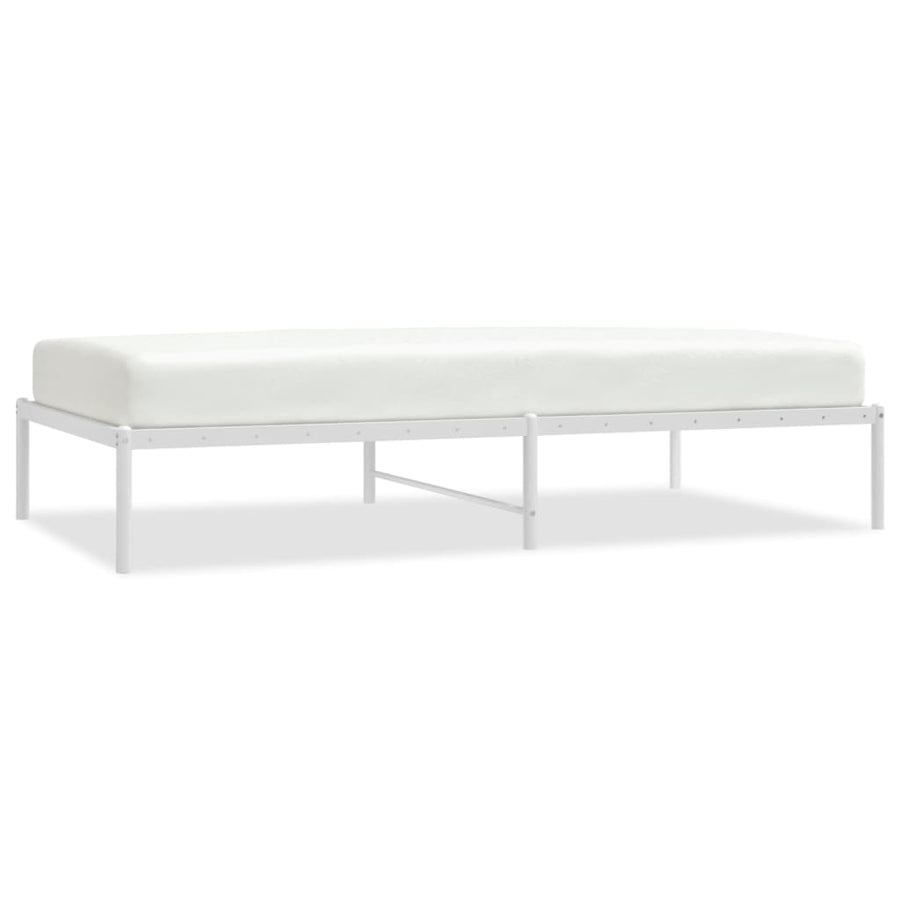 Bedframe metaal wit 100x190 cm 100 x 190 cm zonder hoofdbord