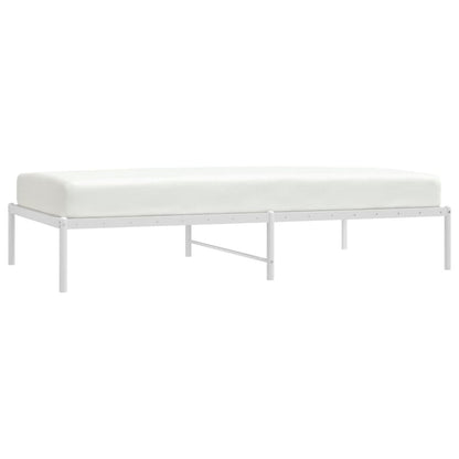 Bedframe metaal wit 100x190 cm 100 x 190 cm zonder hoofdbord