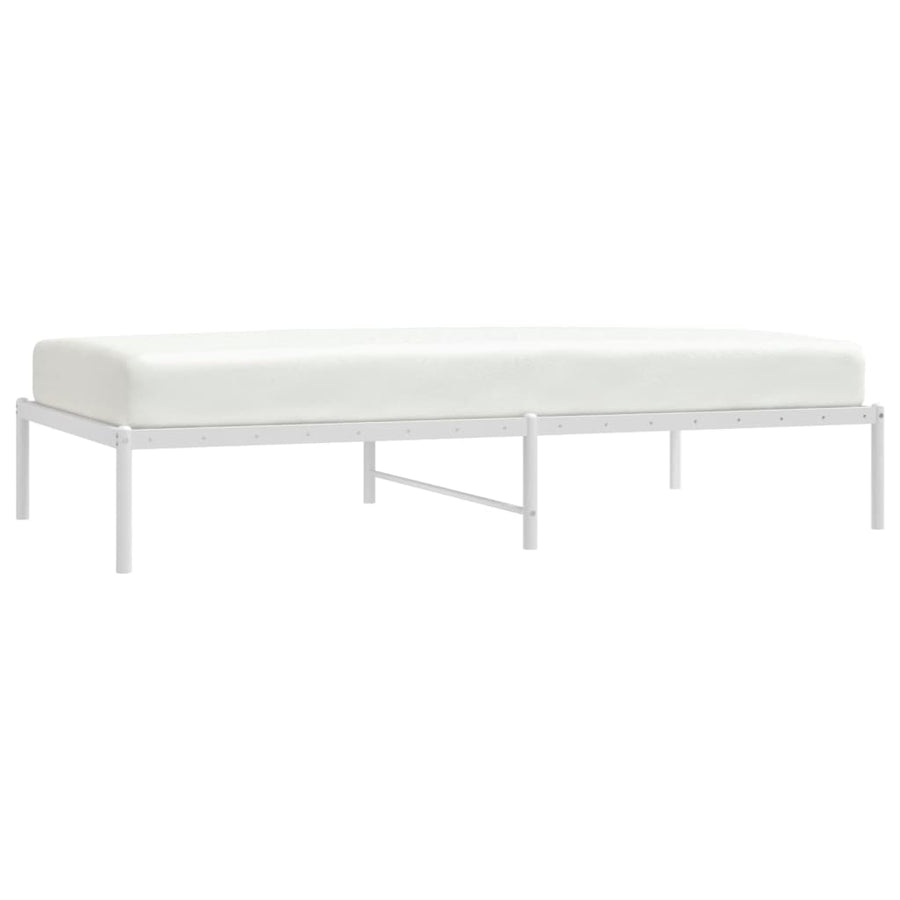 Bedframe metaal wit 100x190 cm 100 x 190 cm zonder hoofdbord