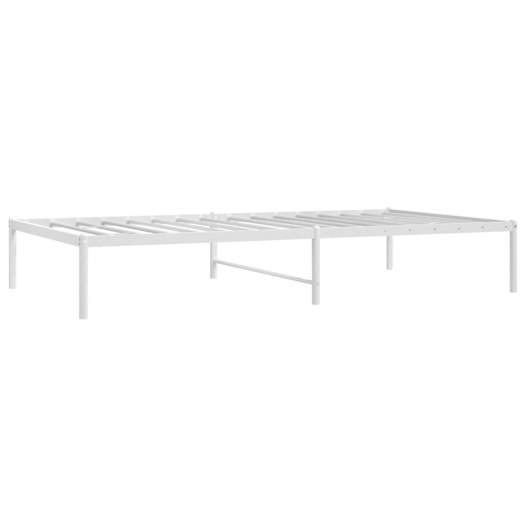 Bedframe metaal wit 100x190 cm 100 x 190 cm zonder hoofdbord