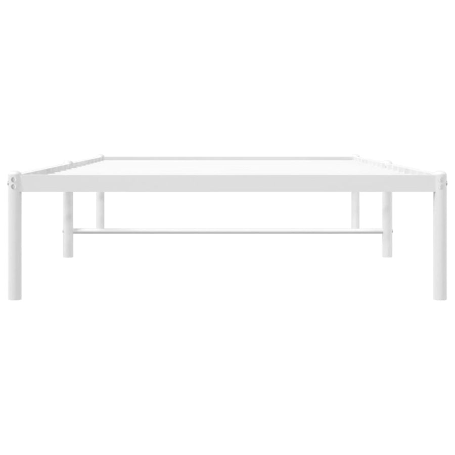 Bedframe metaal wit 100x190 cm 100 x 190 cm zonder hoofdbord