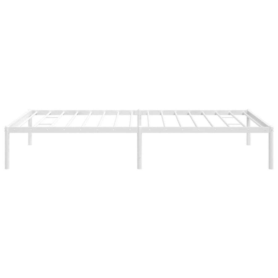 Bedframe metaal wit 100x190 cm 100 x 190 cm zonder hoofdbord
